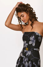 Hutch Navy Two Tone Vining Buds Carmel Dress