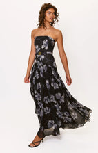 Hutch Navy Two Tone Vining Buds Carmel Dress