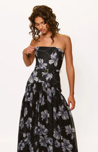 Hutch Navy Two Tone Vining Buds Carmel Dress