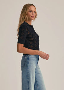 Favorite Daughter Navy Courtside Polo Top