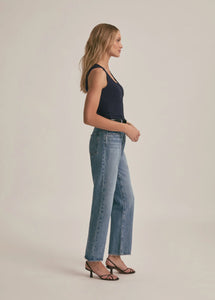 Favorite Daughter Navy Ribbed Henley Tank