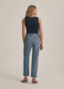 Favorite Daughter Navy Ribbed Henley Tank