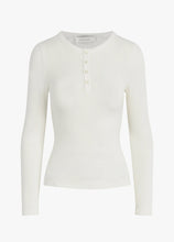 Favorite Daughter White Henley Ribbed Long Sleeve