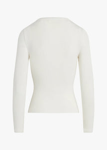 Favorite Daughter White Henley Ribbed Long Sleeve