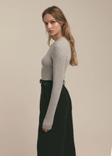 Favorite Daughter Heather Grey Henley Ribbed Long Sleeve