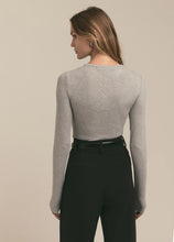 Favorite Daughter Heather Grey Henley Ribbed Long Sleeve