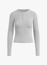 Favorite Daughter Heather Grey Henley Ribbed Long Sleeve