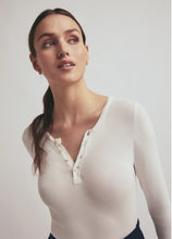 Favorite Daughter White Henley Ribbed Long Sleeve