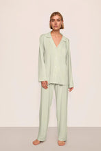 Eberjey Gisele Mint Cream Long PJ Set