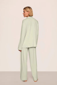 Eberjey Gisele Mint Cream Long PJ Set