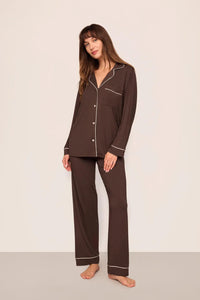 Eberjey Gisele Chocolate Long PJ Set