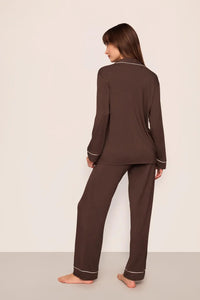 Eberjey Gisele Chocolate Long PJ Set
