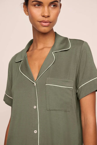 Eberjey Gisele Smokey Olive Relaxed Short PJ Set