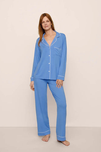 Eberjey Gisele Cornflower Blue Long PJ Set