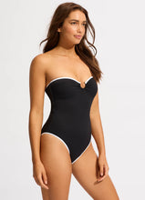 Seafolly Black Ring Front Bandeau One Piece