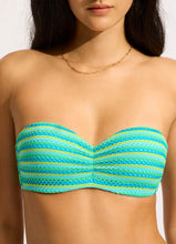 Seafolly Calypso Blue Green Bustier Bandeau Bikini
