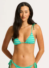 Seafolly Calypso Blue Green Triangle Tie Side Cheeky Bikini