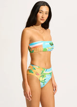 Seafolly Sunset Turquoise Bandeau High Waisted Bikini