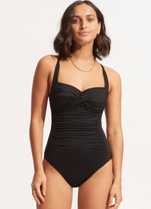 Seafolly Black Twist Halter One Piece