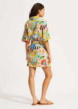 Seafolly Cuba Turquoise Print Mini Shirt Dress