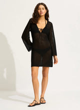 Seafolly Black Mesh Knit Cover Up