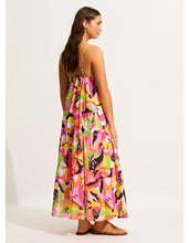 Seafolly Tiered Hot Pink Print Midi Dress