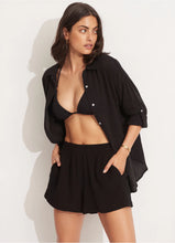 Seafolly Black Classic Beach Shirt
