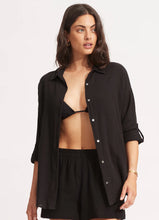 Seafolly Black Classic Beach Shirt
