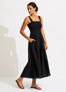 Seafolly Black Beach House Midi Dress
