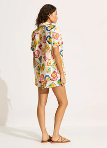 Seafolly Postcard Print Camp Shirt