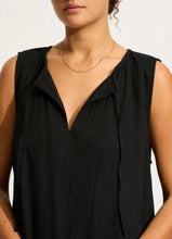 Seafolly Black Gathered Neck Mini Dress