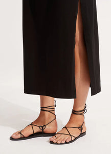 Seafolly Jersey Knit Black One Shoulder Midi Dress