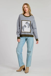 Flat White Schnauzer Grey Pullover Sweater