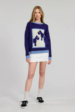 Flat White Schnauzer Navy Pullover Sweater