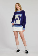 Flat White Schnauzer Navy Pullover Sweater