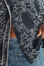 Hutch Navy Print Kodie Top Silky Blouse