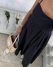 Lusana Midnight Poplin Midi Dress
