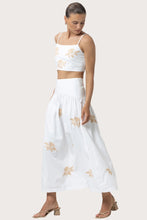Lusana Oliver Poplin Two Piece Crop Top & Skirt Set Orchid Embroidery