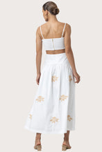 Lusana Oliver Poplin Two Piece Crop Top & Skirt Set Orchid Embroidery