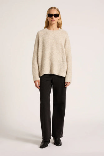Nude Lucy Oatmeal Knit Pullover Sweater