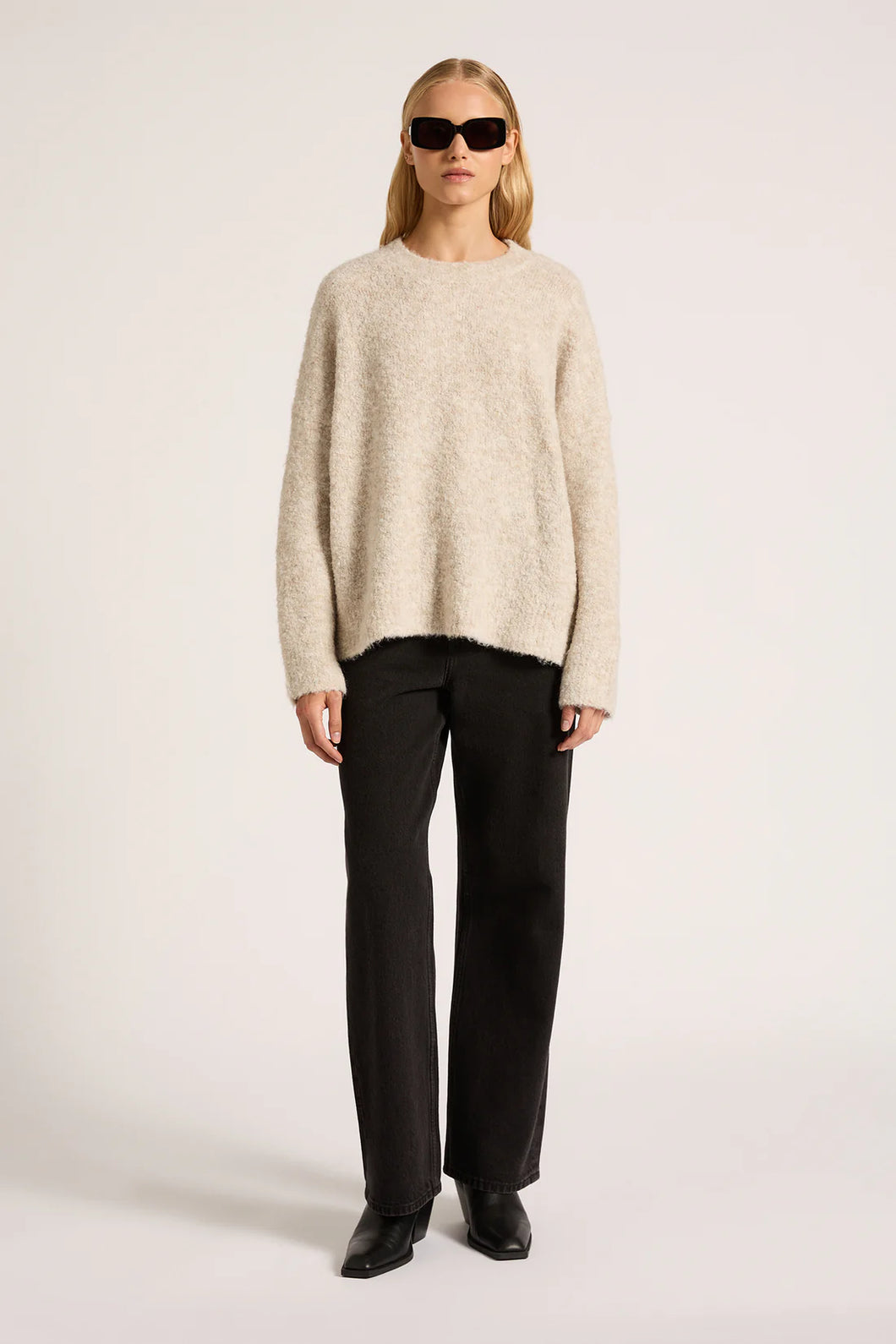 Nude Lucy Oatmeal Knit Pullover Sweater