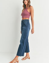 Just Black Denim Dark Wash Cargo Pocket Cropped Jean