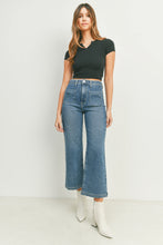 Just Black Denim Medium Wash Patch Pocket Wide Leg Jean