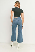 Just Black Denim Medium Wash Patch Pocket Wide Leg Jean