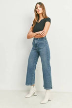 Just Black Denim Medium Wash Patch Pocket Wide Leg Jean