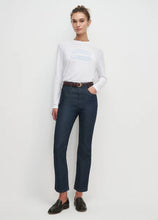 Favorite Daughter Cropped Collegiate White/Light Blue Long Sleeve Tee
