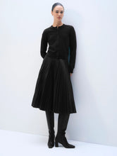 White & Warren Black Cashmere Crewneck Cardigan