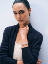 White & Warren Navy Cashmere Trapeze Cardigan