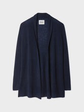 White & Warren Navy Cashmere Trapeze Cardigan
