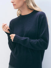 White & Warren Navy Cashmere Crewneck